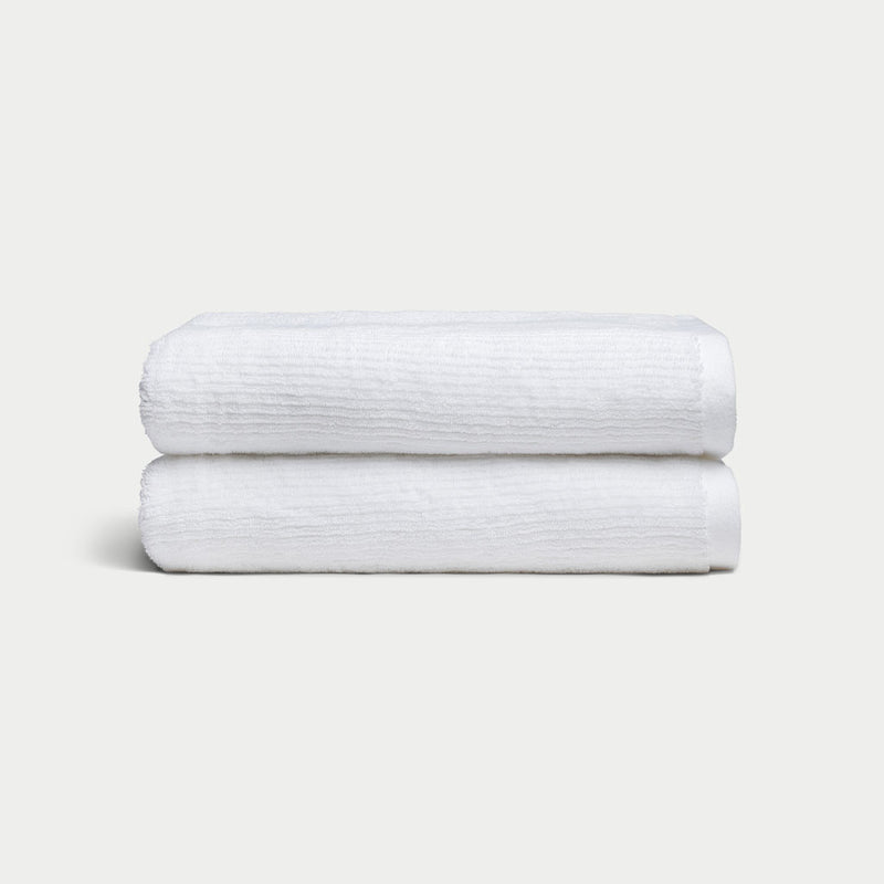 Cozy Earth Ribbed Terry bath towel in white