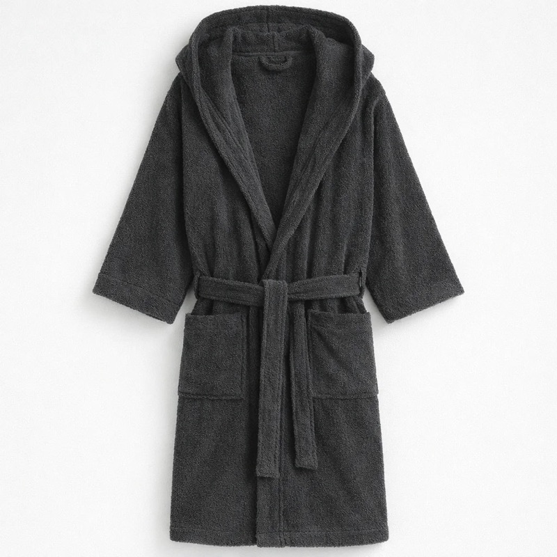 Kemet Cotton Ultra Soft Bath Robe in deep grey