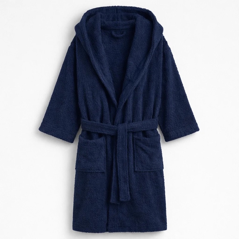 Kemet Cotton Ultra Soft Bath Robe in navy Egyptian cotton terry