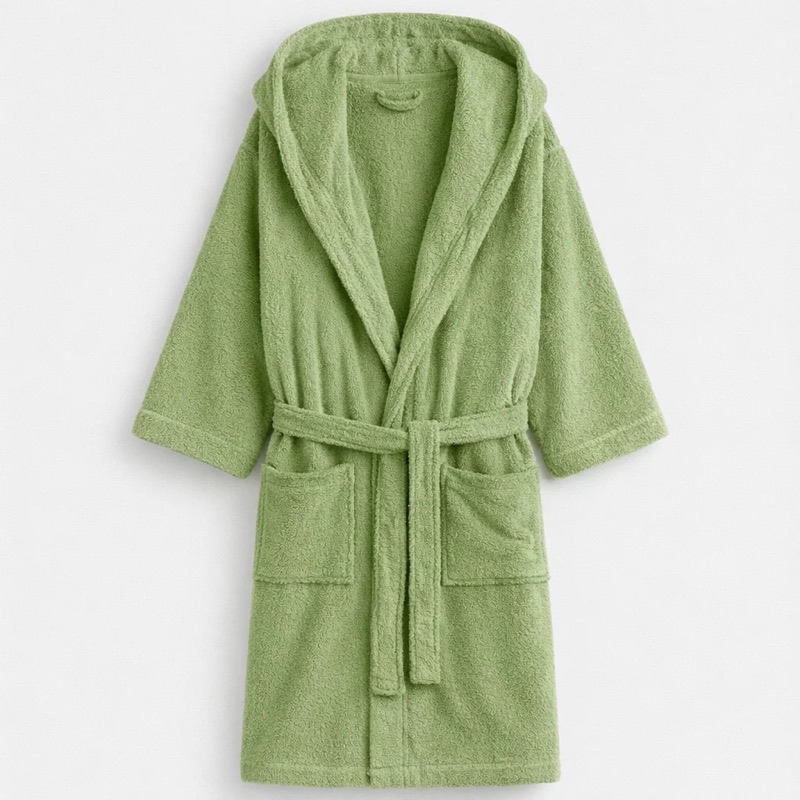 Kemet Cotton Ultra Soft Bath Robe in pistachio green