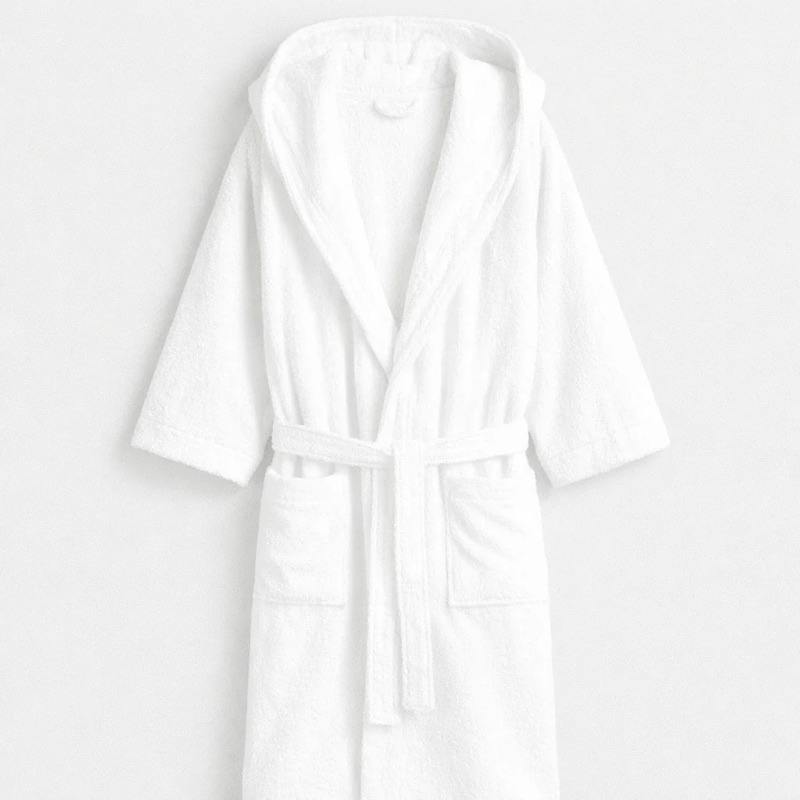 Kemet Cotton Ultra Soft Bath Robe in pure white