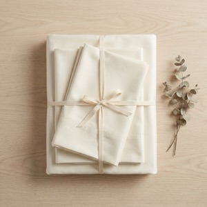 Kemet Egyptian cotton sheets flatlay