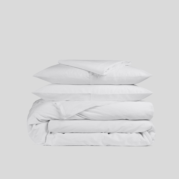 Parachute sateen Egyptian cotton sheet set in white