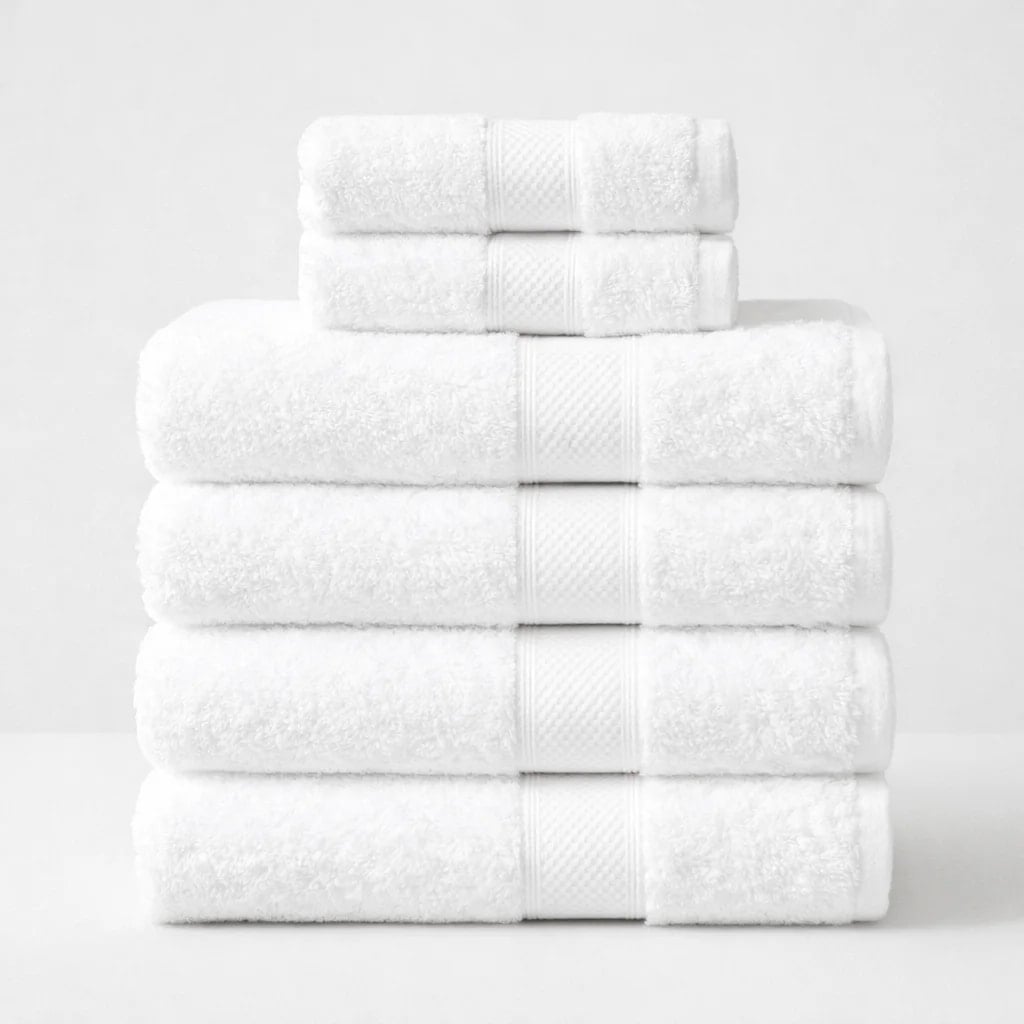 Kemet luxury cotton towels stacked